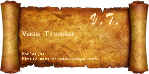 Vass Tivadar névjegykártya