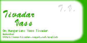 tivadar vass business card